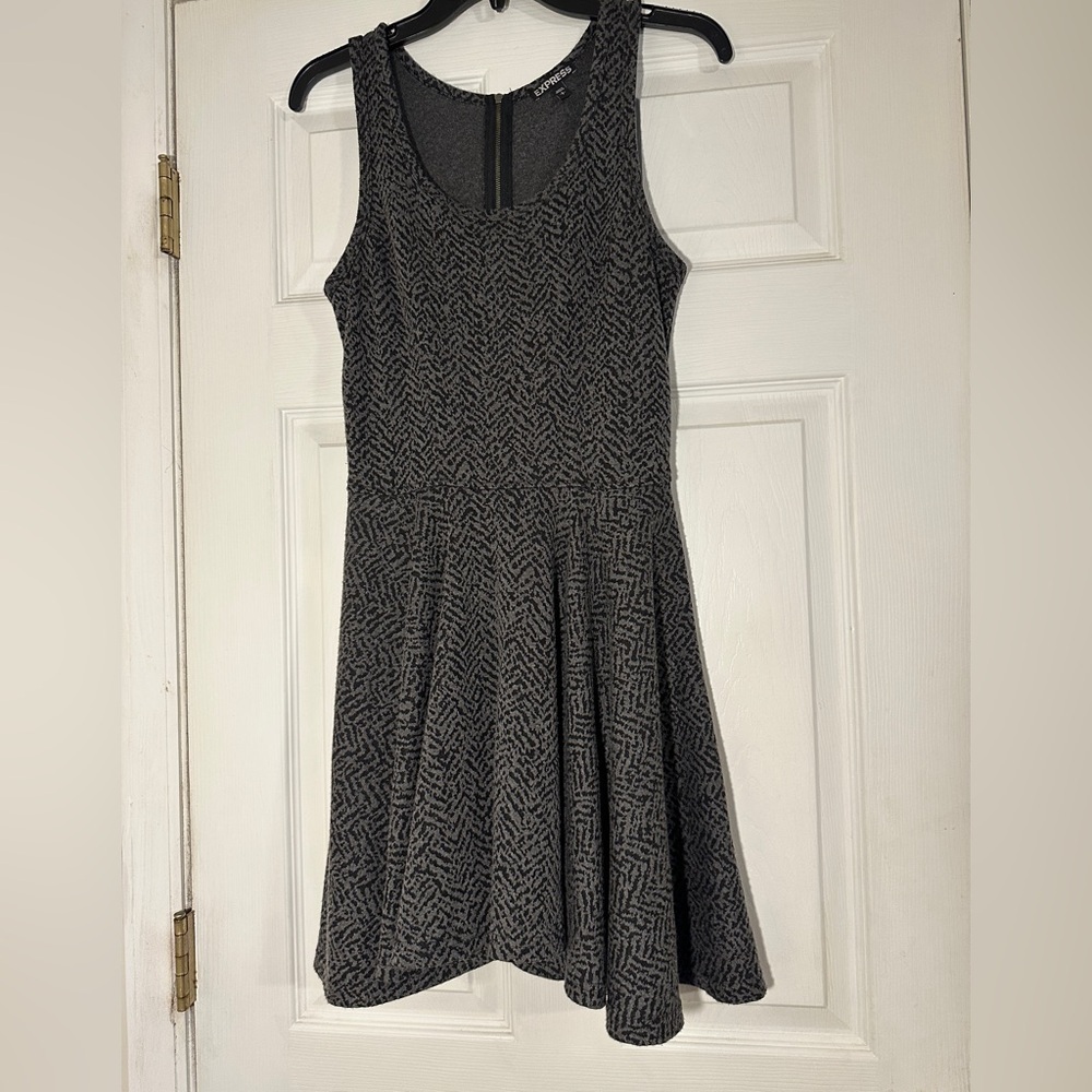 Express gray and black dress.